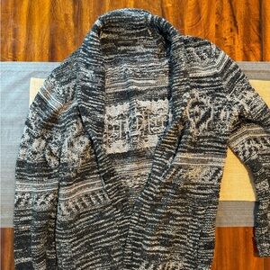 Banana Republic black and white men’s shawl sweater.